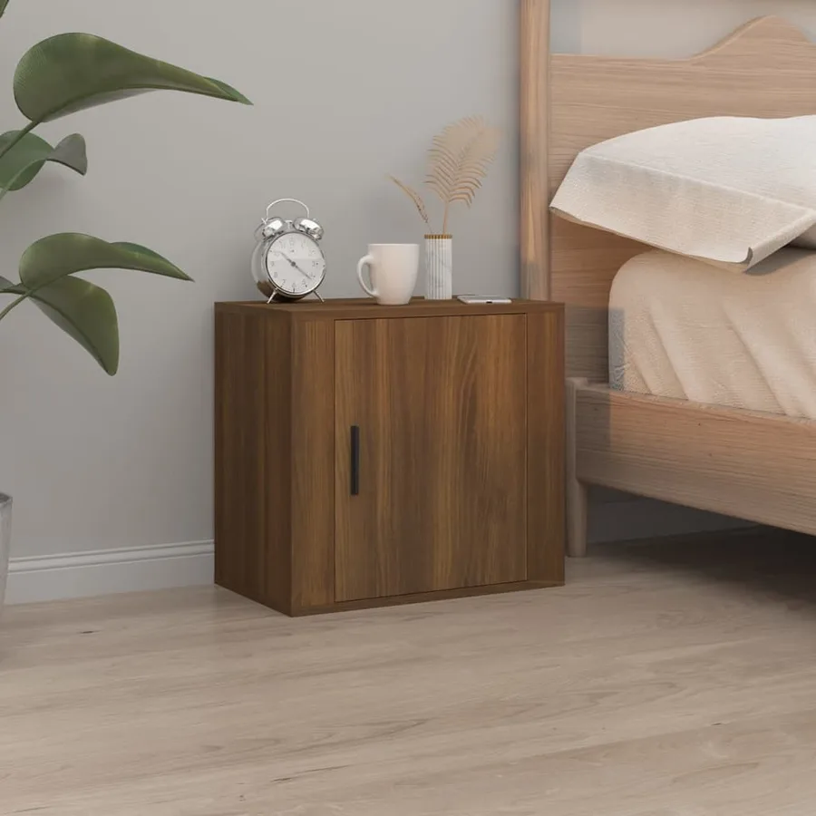 Tables de chevet murales 2 pcs Chêne marron 50x30x47 cm - 3
