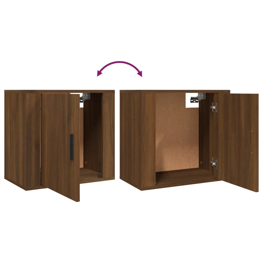 Tables de chevet murales 2 pcs Chêne marron 50x30x47 cm - 9