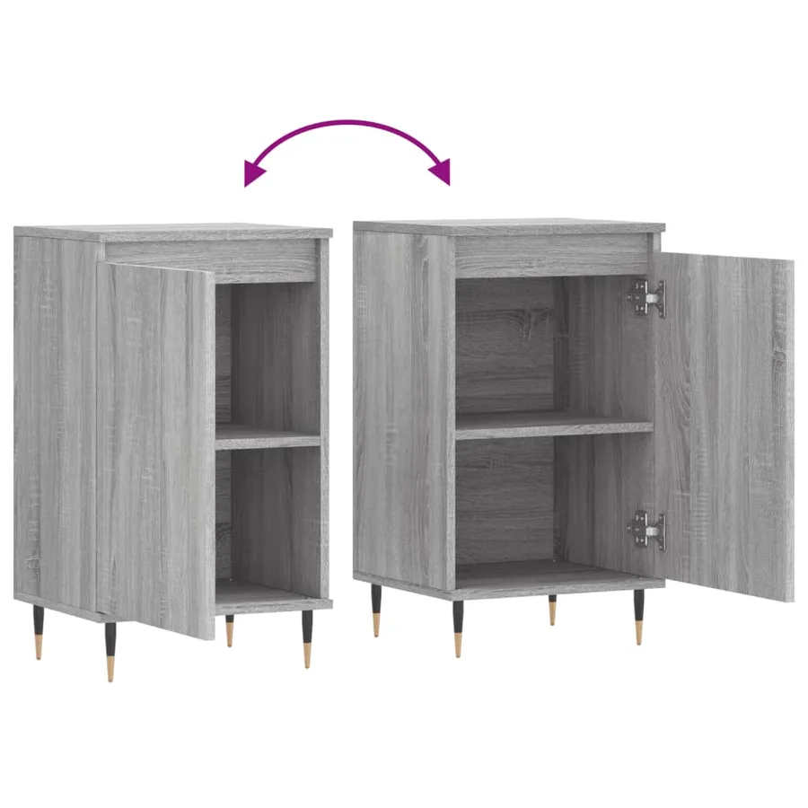 Buffet sonoma gris 40x35x70 cm bois d'ingénierie - 8