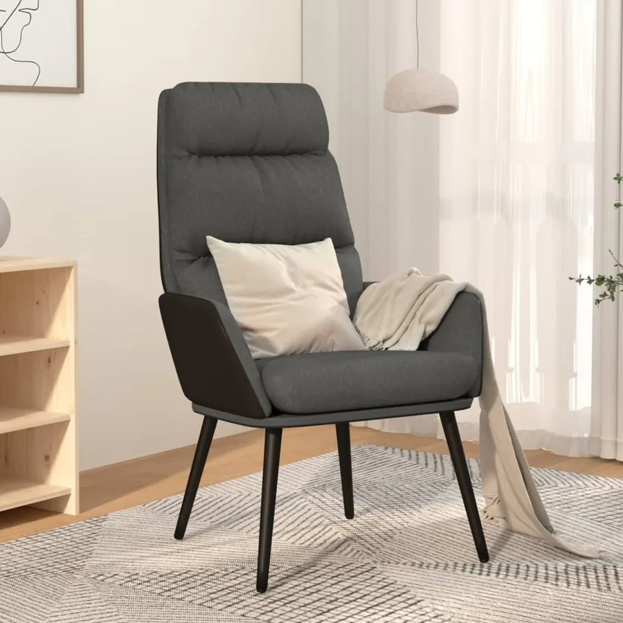 Chaise de relaxation Gris foncé Tissu