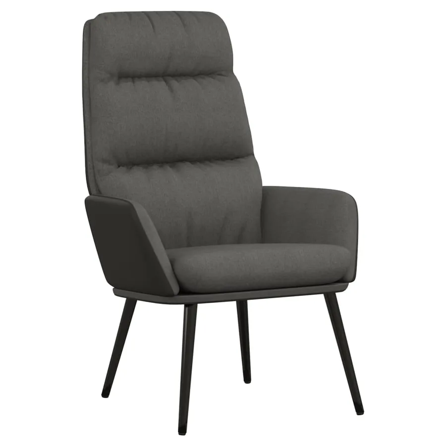 Chaise de relaxation Gris foncé Tissu - 2