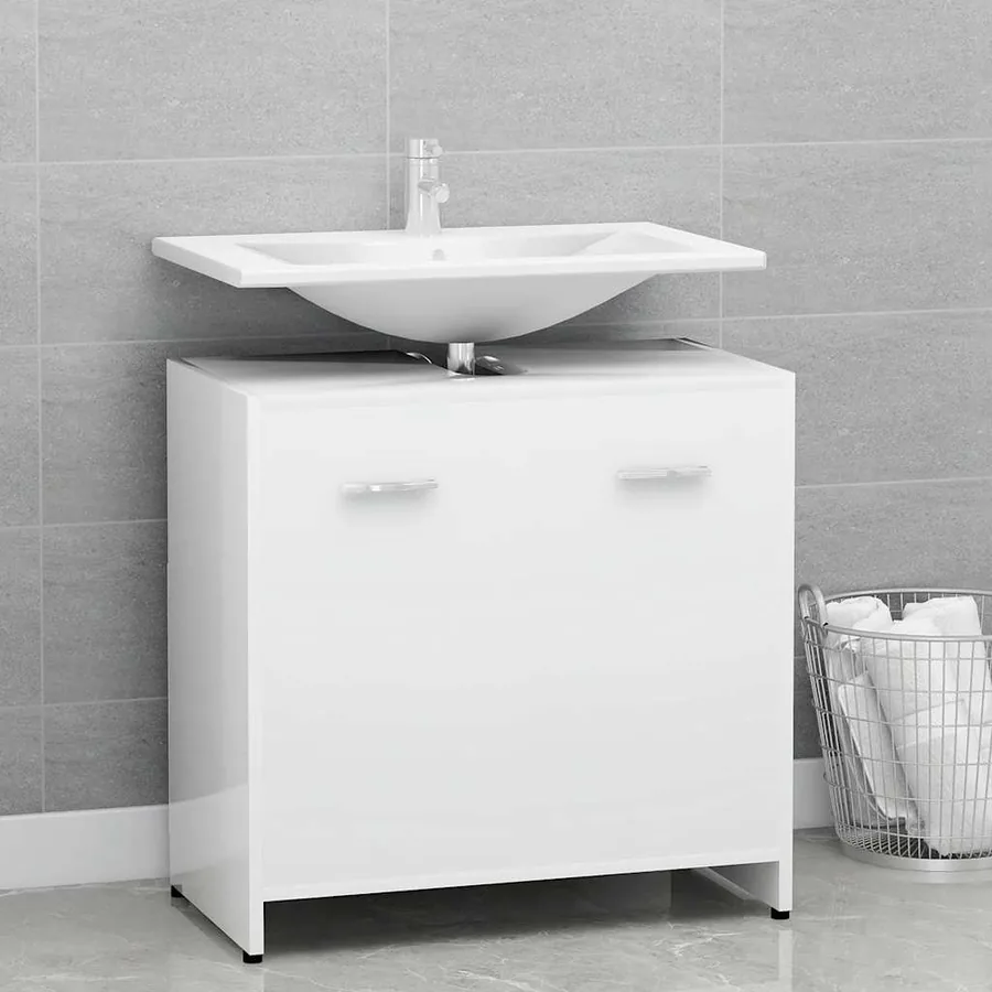 Armoire de salle de bain Blanc 60x33x61 cm Bois d'ingénierie