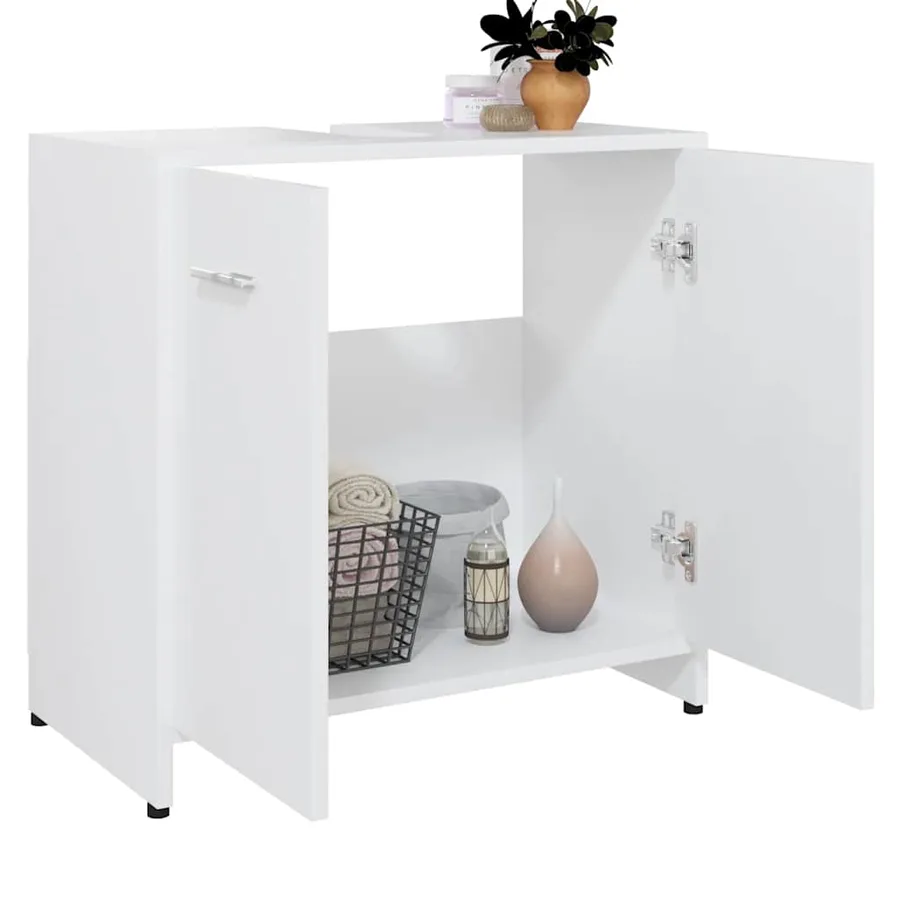 Armoire de salle de bain Blanc 60x33x61 cm Bois d'ingénierie - 4