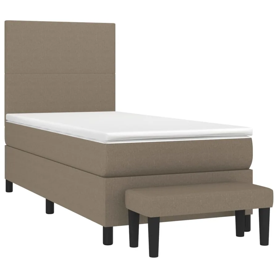 Sommier à lattes de lit avec matelas Taupe 90x200 cm Tissu - 3