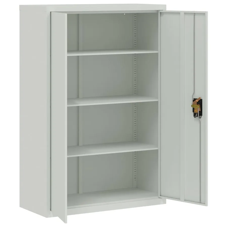 Armoire de bureau 90x40x140 cm Acier Gris - 4