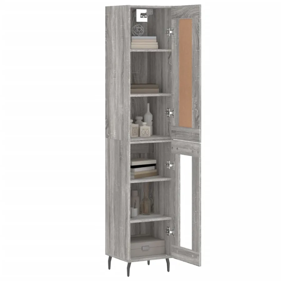 Buffet haut Sonoma gris 34,5x34x180 cm Bois d'ingénierie - 11