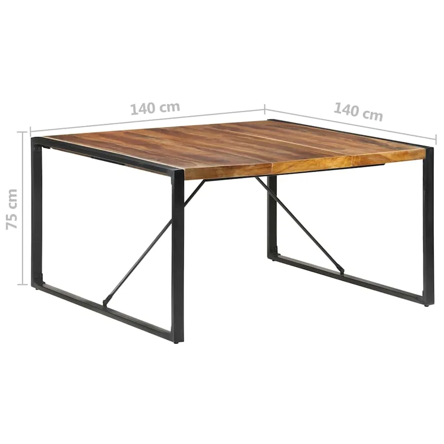 Table à manger 140x140x75 cm bois massif - 6