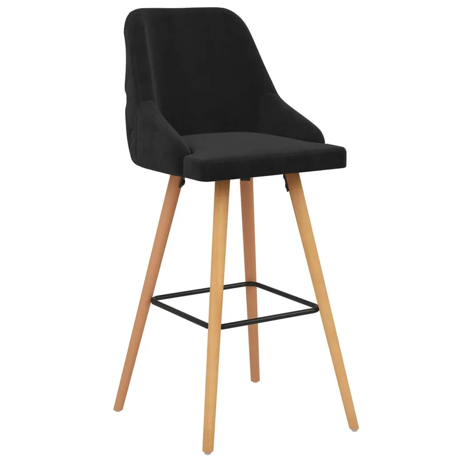 Tabourets de bar lot de 2 noir velours - 2