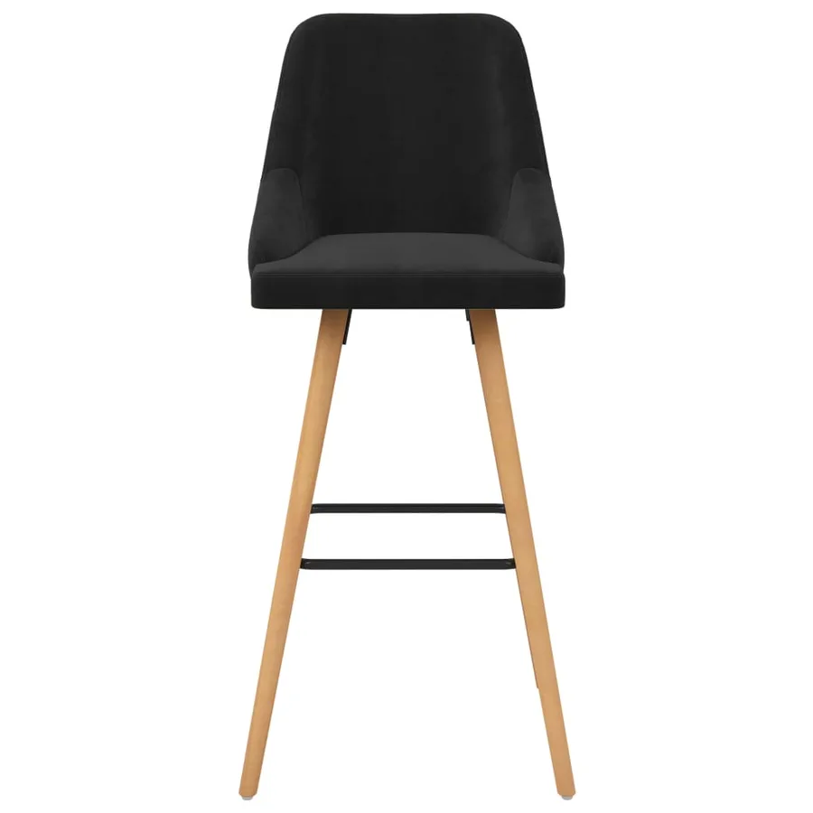Tabourets de bar lot de 2 noir velours - 3