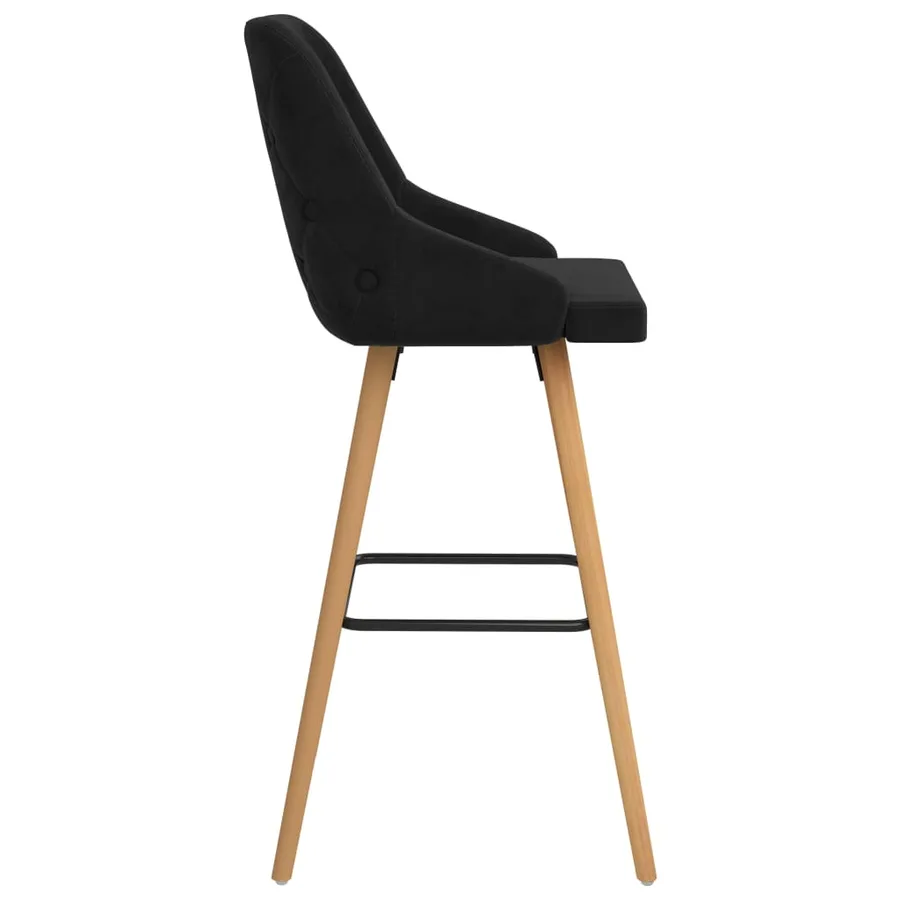 Tabourets de bar lot de 2 noir velours - 4