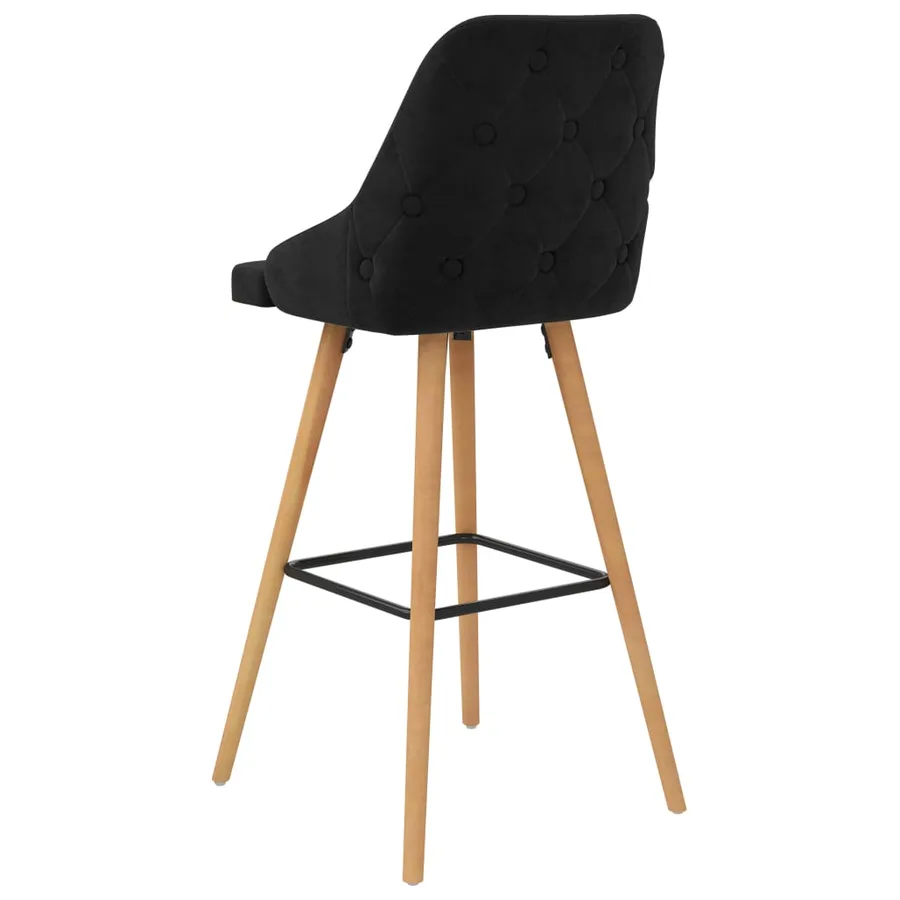 Tabourets de bar lot de 2 noir velours - 5