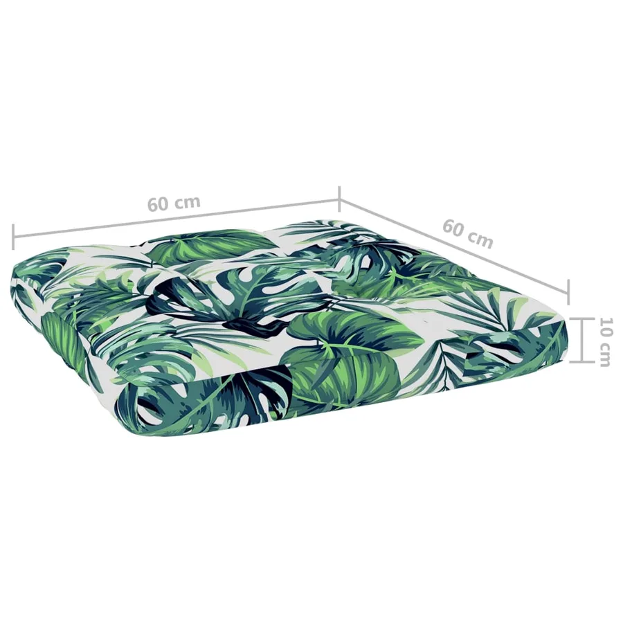 Chaise de jardin et coussins motif feuilles Pin imprégné - 6