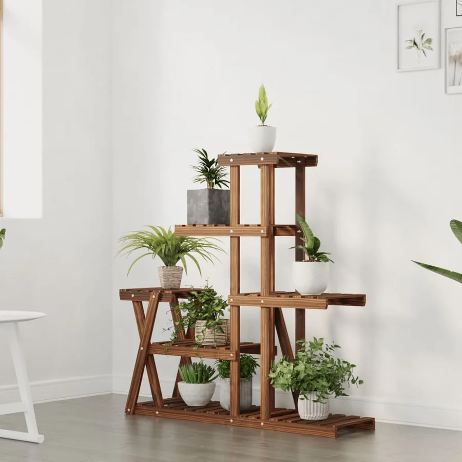 Support à fleurs 95x25x96 cm bois massif de sapin - 3