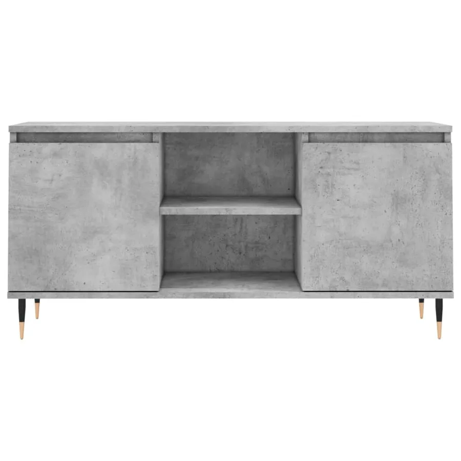 Meuble TV gris béton 104x35x50 cm bois d'ingénierie - 5