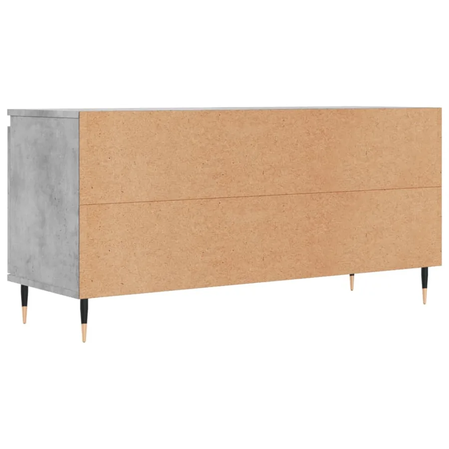 Meuble TV gris béton 104x35x50 cm bois d'ingénierie - 8