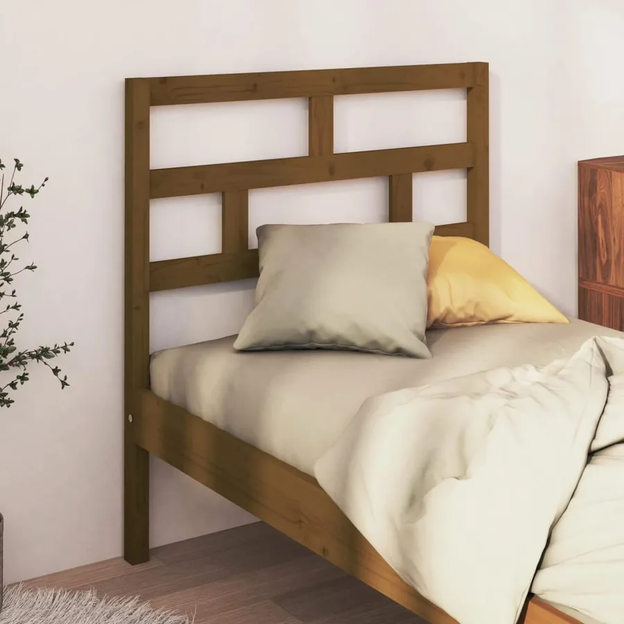 Tête de lit Marron miel 81x4x100 cm Bois massif de pin - 3