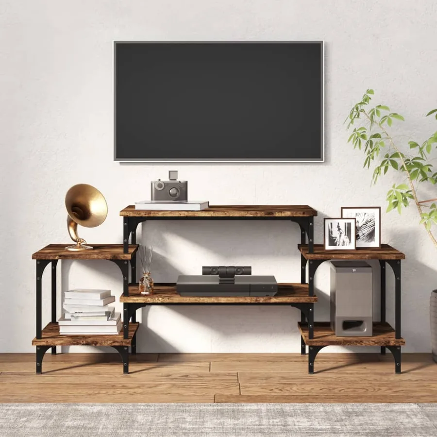 Meuble TV Chêne fumé 117x35x52 cm Bois d'ingénierie - 3