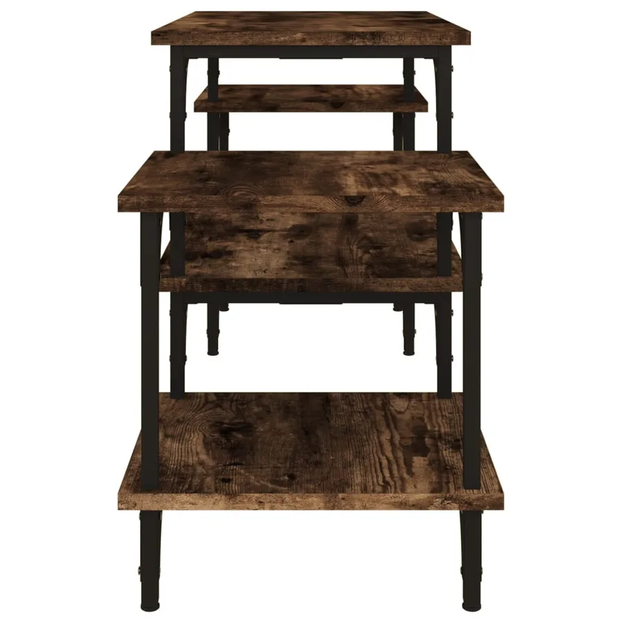 Meuble TV Chêne fumé 117x35x52 cm Bois d'ingénierie - 6
