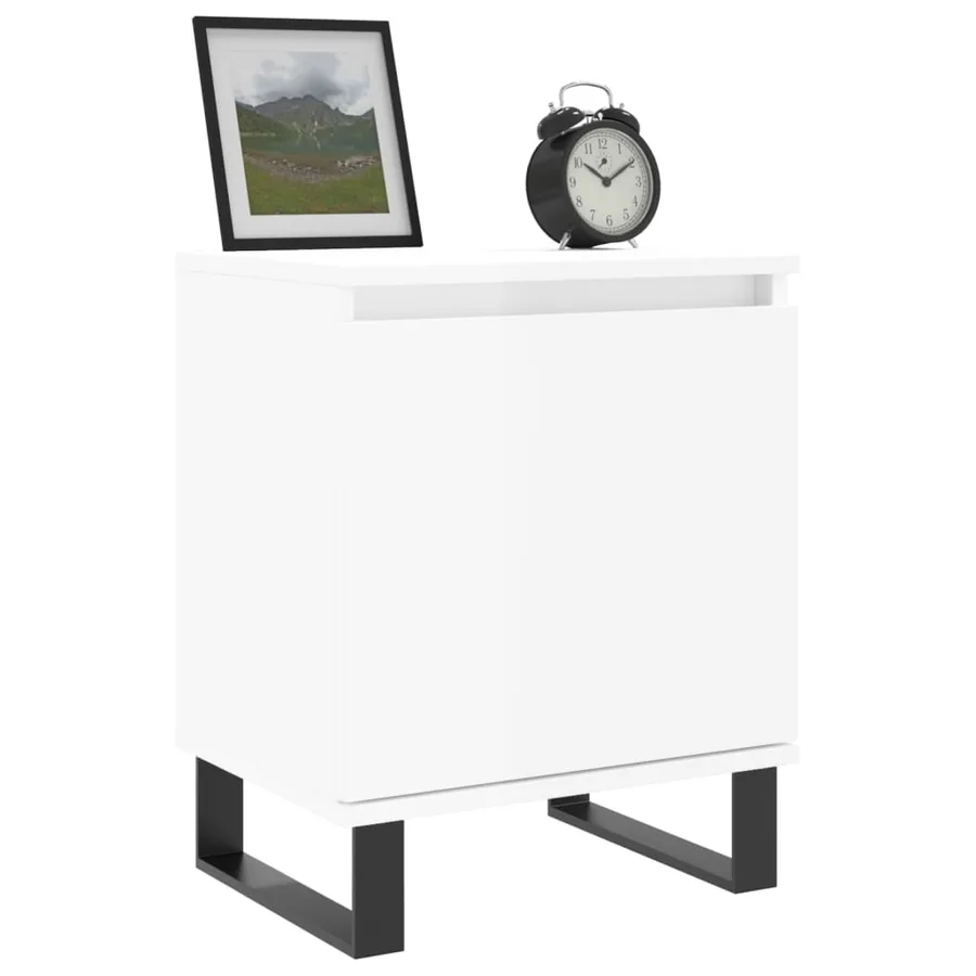 Tables de chevet 2 pcs blanc 40x30x50 cm bois d'ingénierie - 3