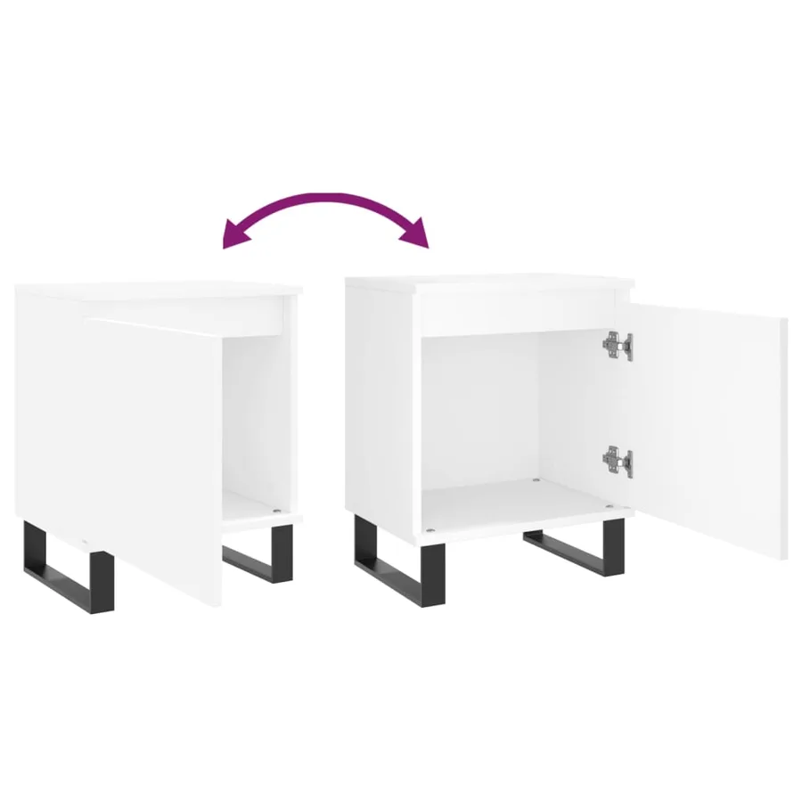 Tables de chevet 2 pcs blanc 40x30x50 cm bois d'ingénierie - 9
