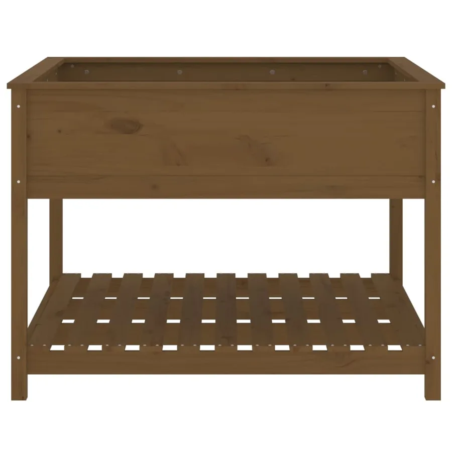 Jardinière et étagère Marron miel 111,5x111,5x81 cm Bois de pin - 5