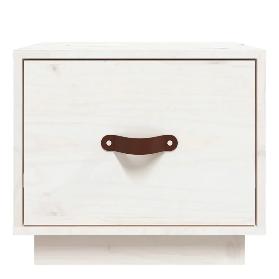 Tables de chevet 2 pcs Blanc 40x34x35 cm Bois de pin massif - 5