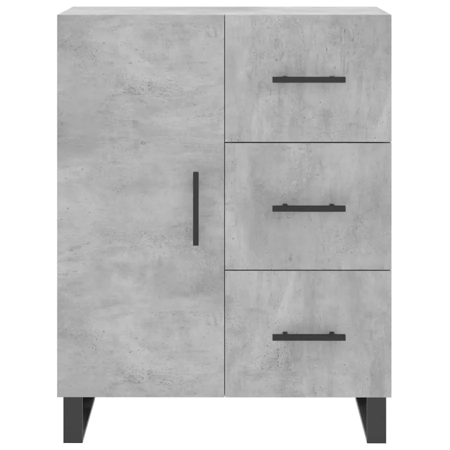 Buffet haut Gris béton 69,5x34x180 cm Bois d'ingénierie - 8