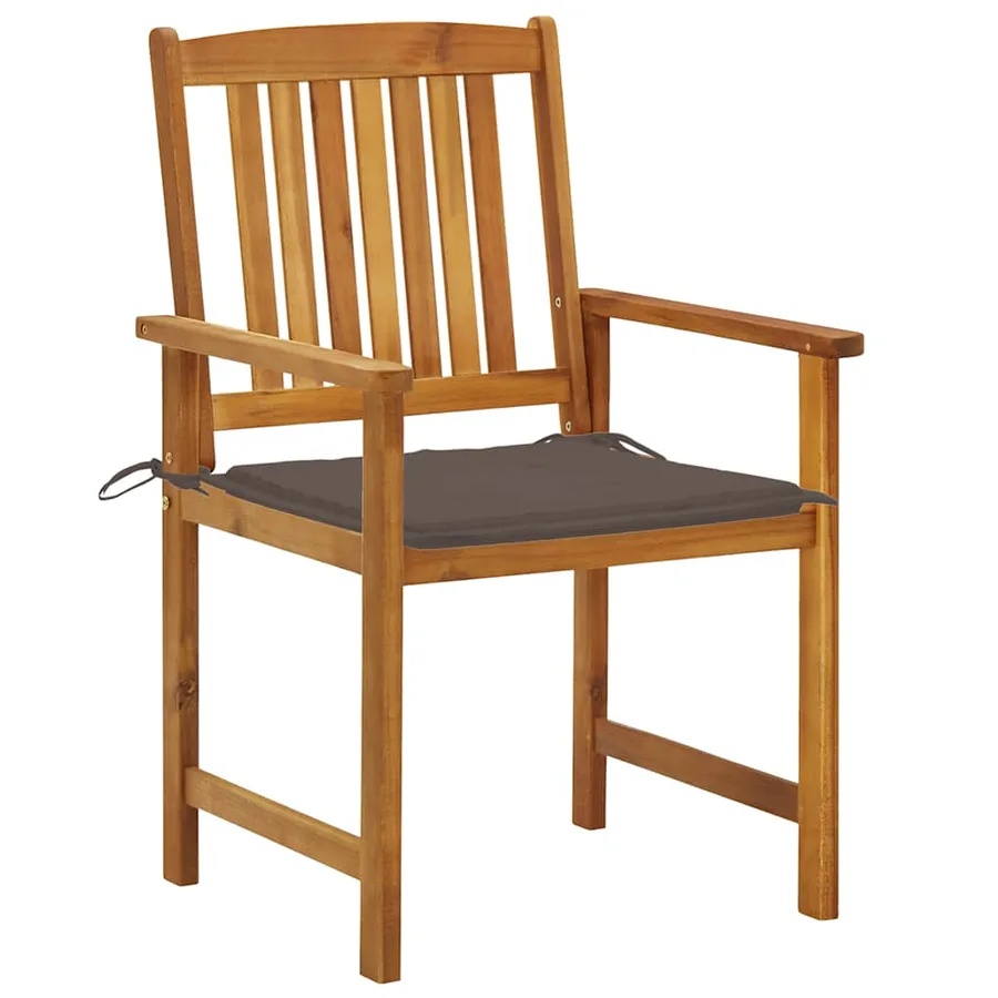 Chaises de jardin avec coussins lot de 2 Bois d'acacia massif - 2