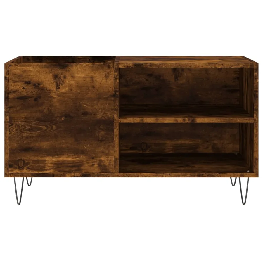 Armoire à disques chêne fumé 85x38x48 cm bois d'ingénierie - 4