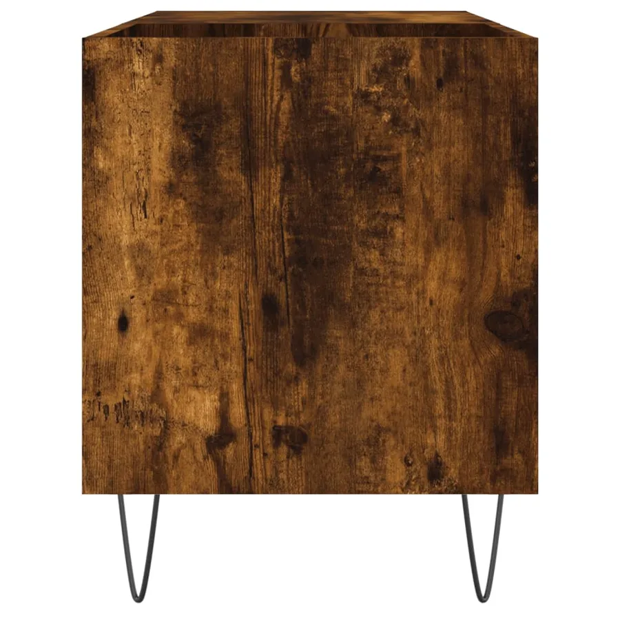Armoire à disques chêne fumé 85x38x48 cm bois d'ingénierie - 5