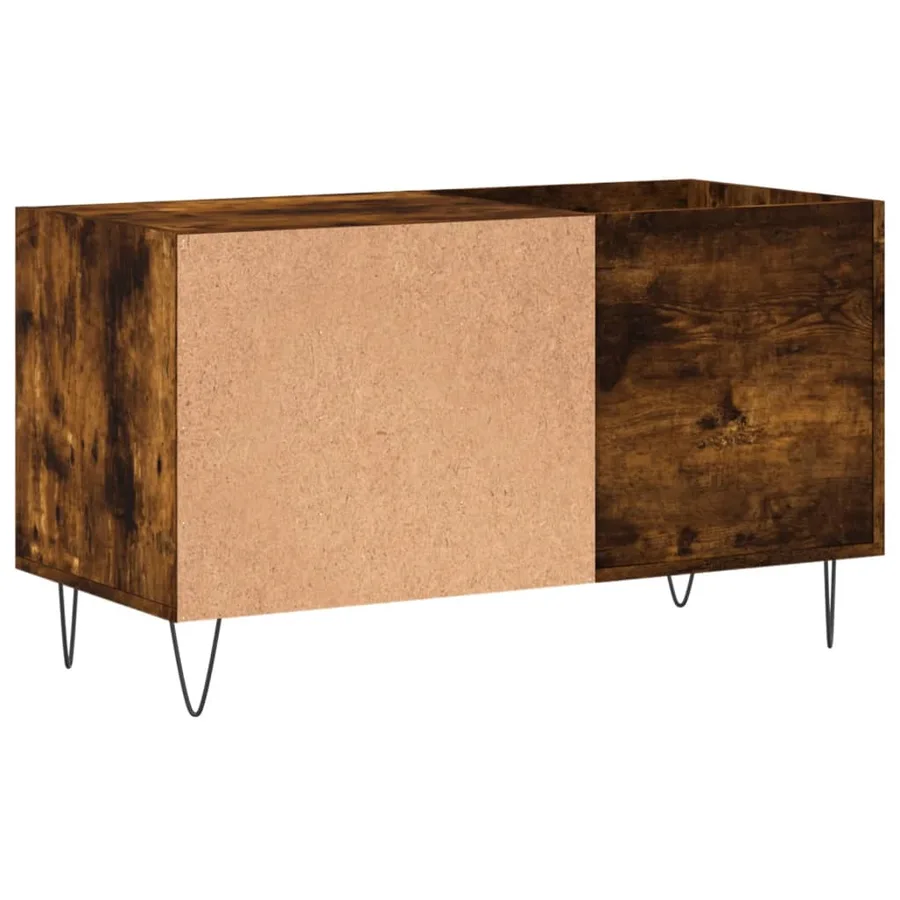 Armoire à disques chêne fumé 85x38x48 cm bois d'ingénierie - 6
