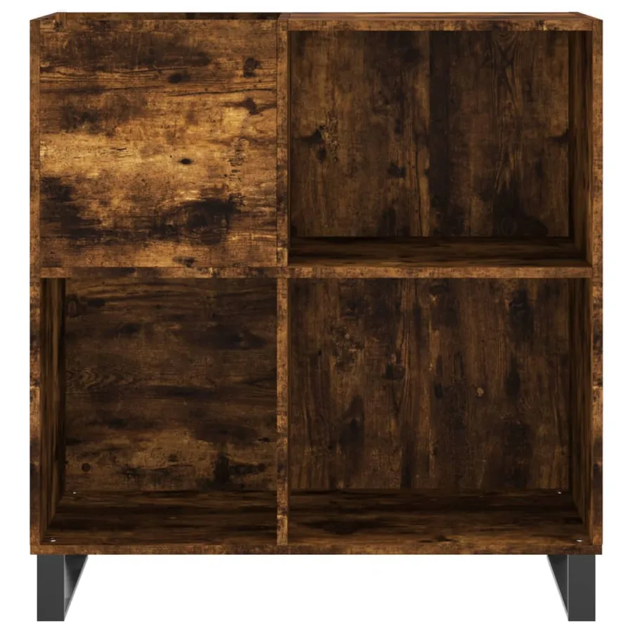 Armoire à disques chêne fumé 84,5x38x89 cm bois d'ingénierie - 4