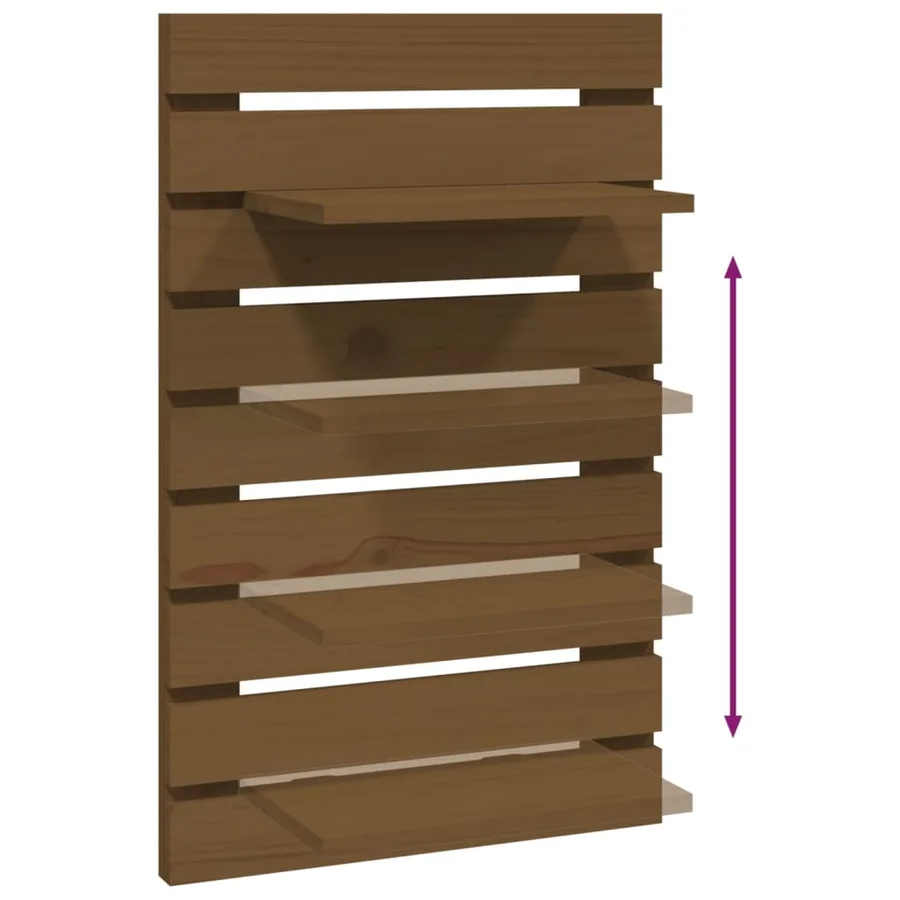 Étagères de chevet murales 2 pcs Marron miel Bois de pin massif - 8