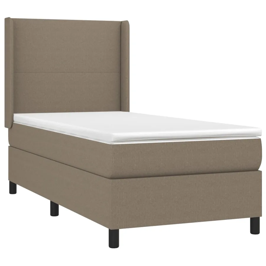 Sommier à lattes de lit avec matelas Taupe 90x200 cm Tissu - 3