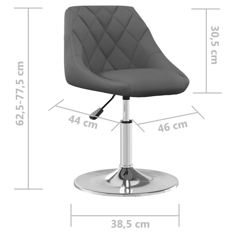 Chaises pivotantes à manger lot de 6 Gris foncé Velours - 8