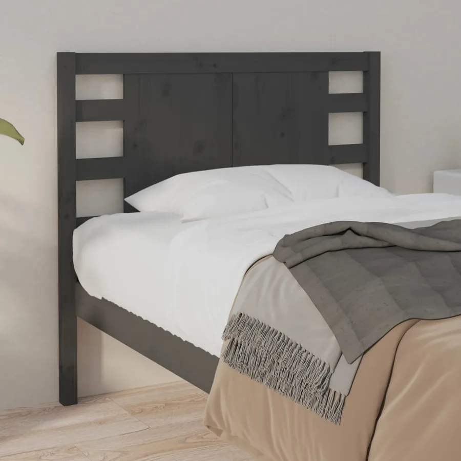 Tête de lit Gris 96x4x100 cm Bois massif de pin - 4