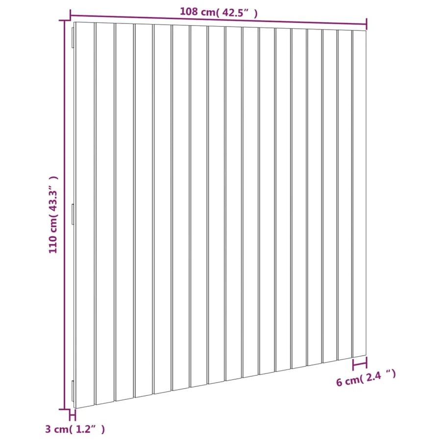 Tête de lit murale Marron miel 108x3x110 cm Bois massif de pin - 8