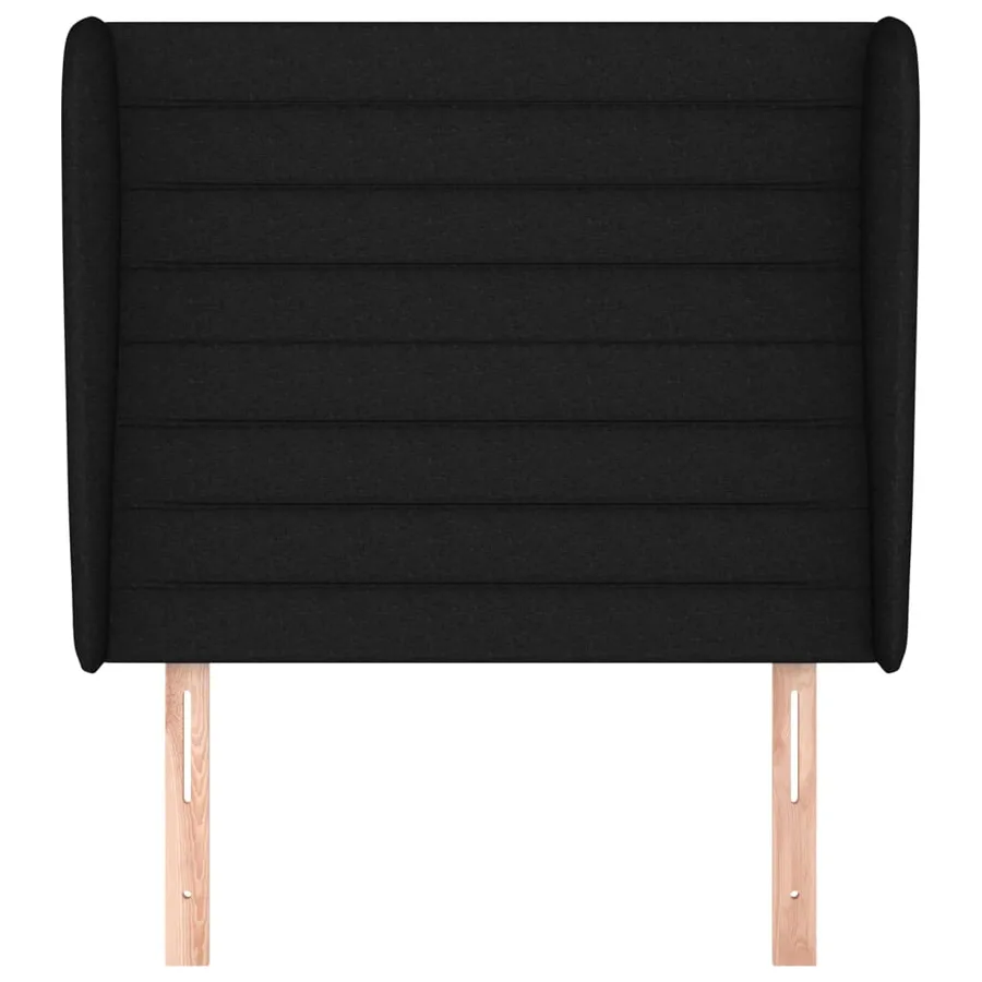 Tête de lit avec oreilles Noir 103x23x118/128 cm Tissu - 3