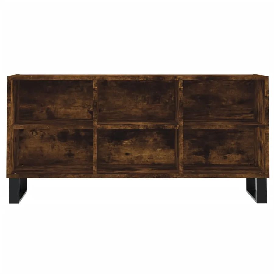 Meuble TV chêne fumé 103,5x30x50 cm bois d'ingénierie - 4