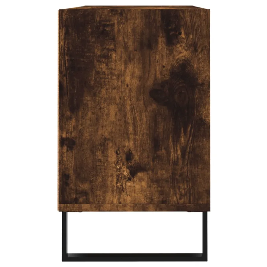 Meuble TV chêne fumé 103,5x30x50 cm bois d'ingénierie - 5