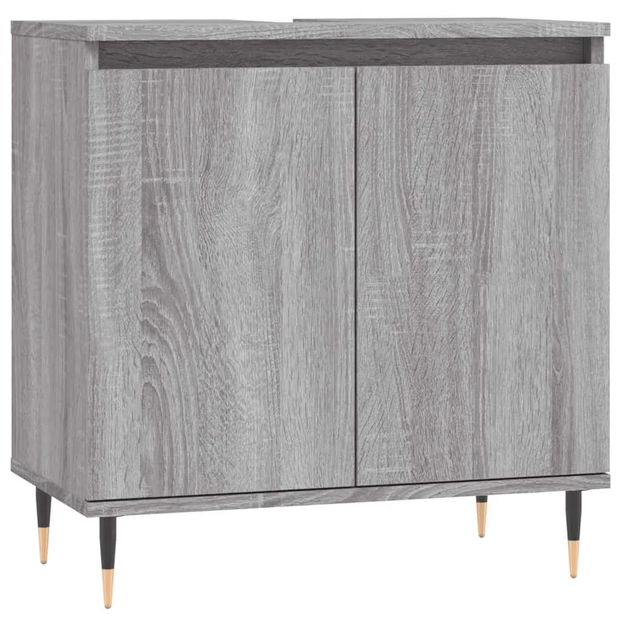 Armoire de bain sonoma gris 58x33x60 cm bois d'ingénierie - 2