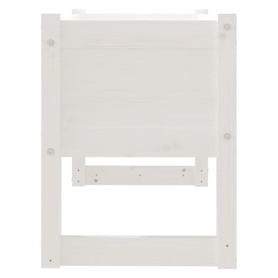 Jardinière Blanc 78x40x52 cm Bois massif de pin - 5