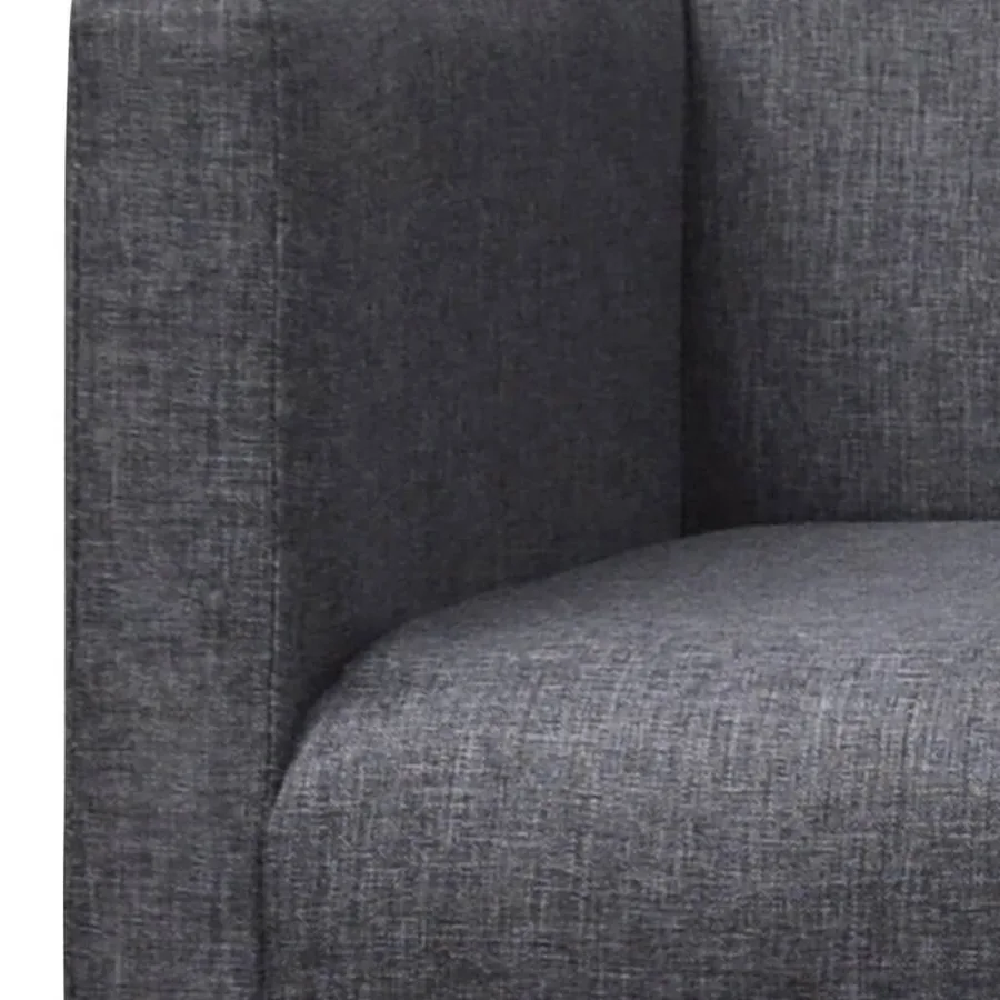 Banc avec coussin rembourré tissu hévéa gris foncé - 2