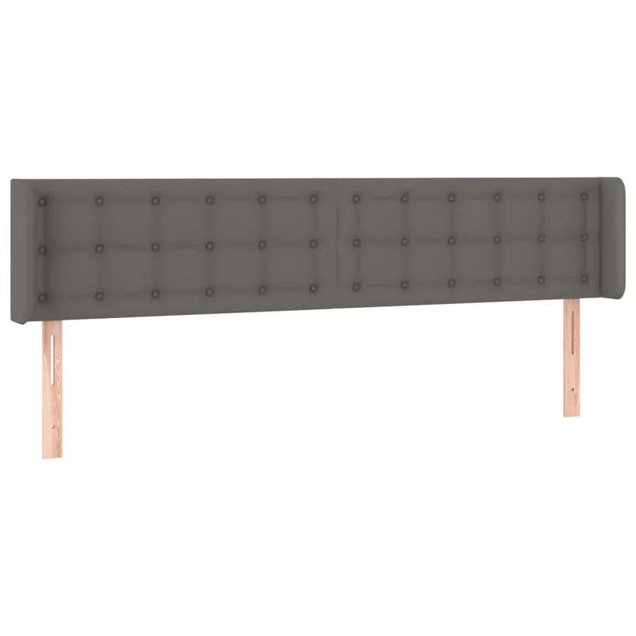 Tête de lit à LED Gris 163x16x78/88 cm Similicuir - 3