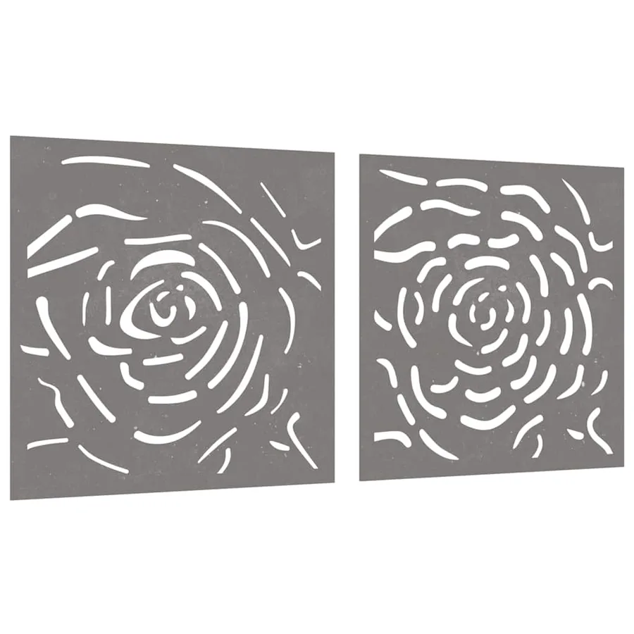 Décorations murales jardin 2 pcs 55x55 cm design de rose - 3