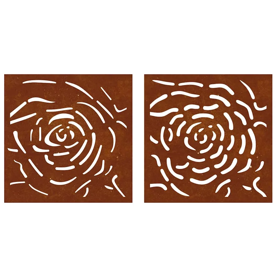 Décorations murales jardin 2 pcs 55x55 cm design de rose - 4