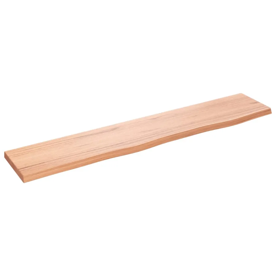 Étagère murale marron clair 100x20x2cm bois chêne massif traité - 2