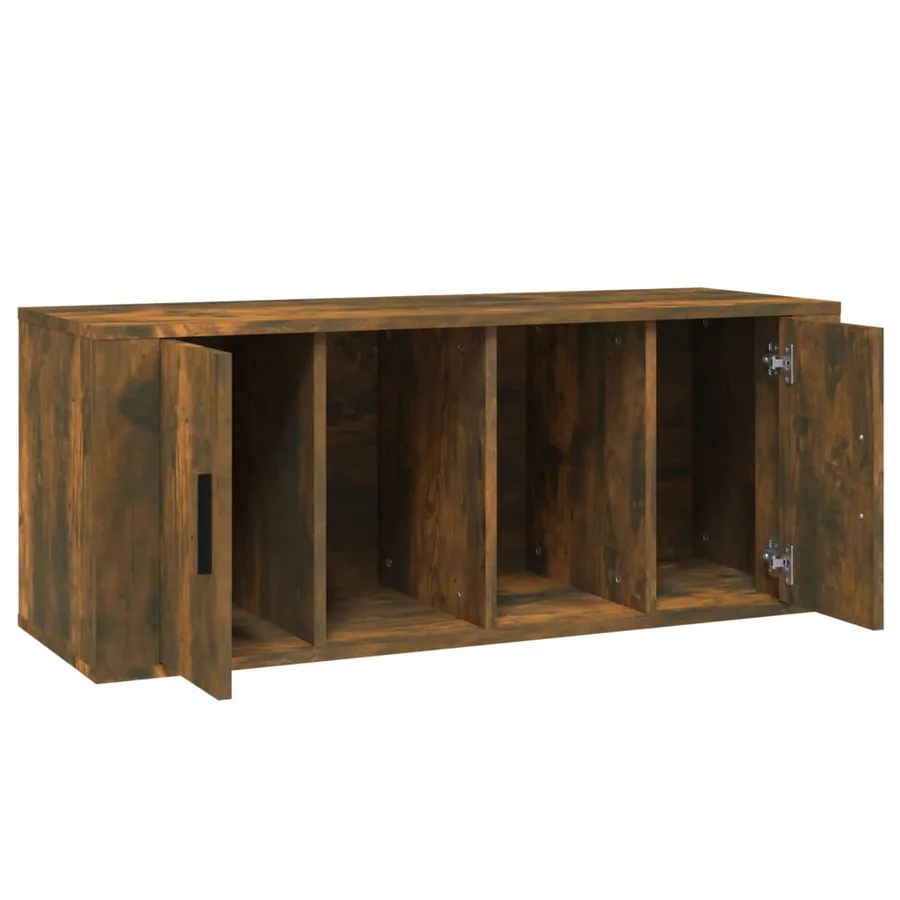 Meuble TV Chêne fumé 100x35x40 cm Bois d'ingénierie - 7