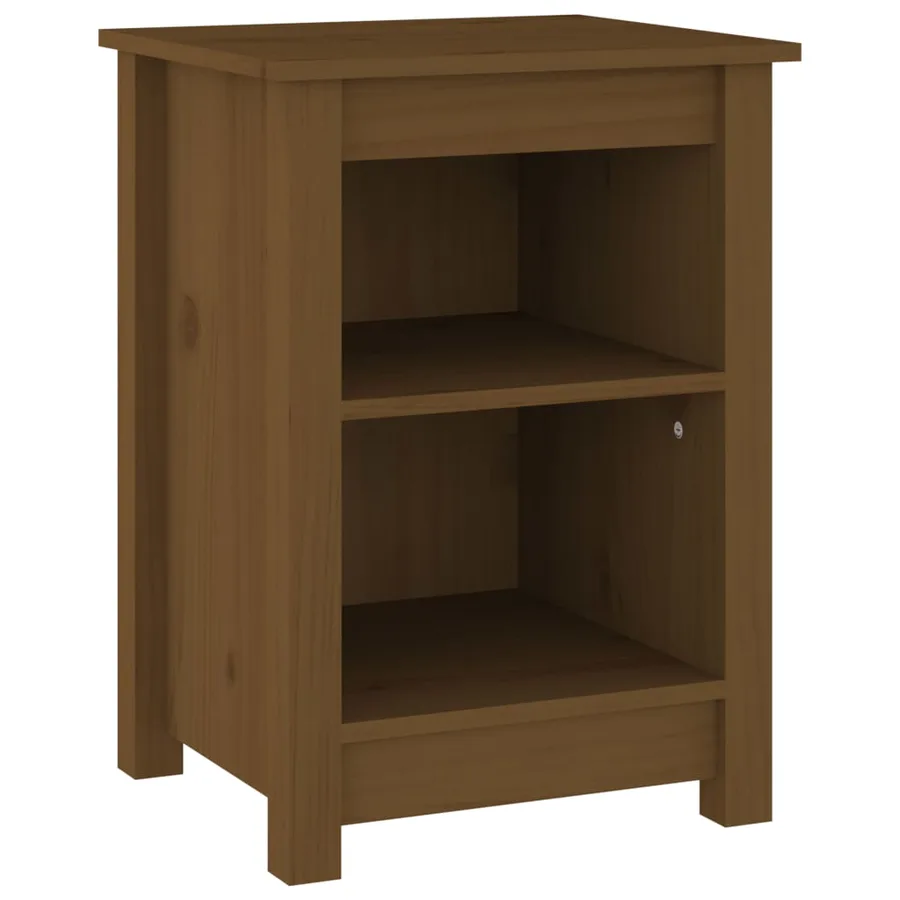 Tables de chevet 2 pcs Marron miel 40x35x55 cm Bois pin massif - 3