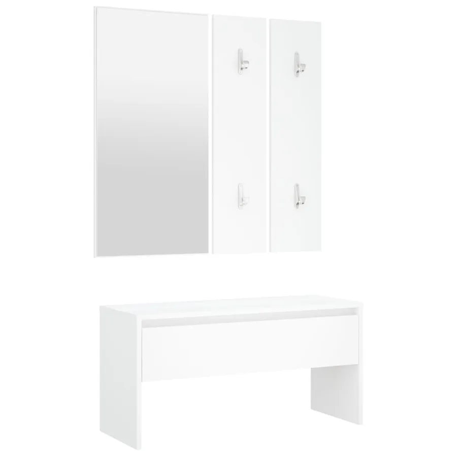 Ensemble de meubles de couloir Blanc Bois d'ingénierie - 6